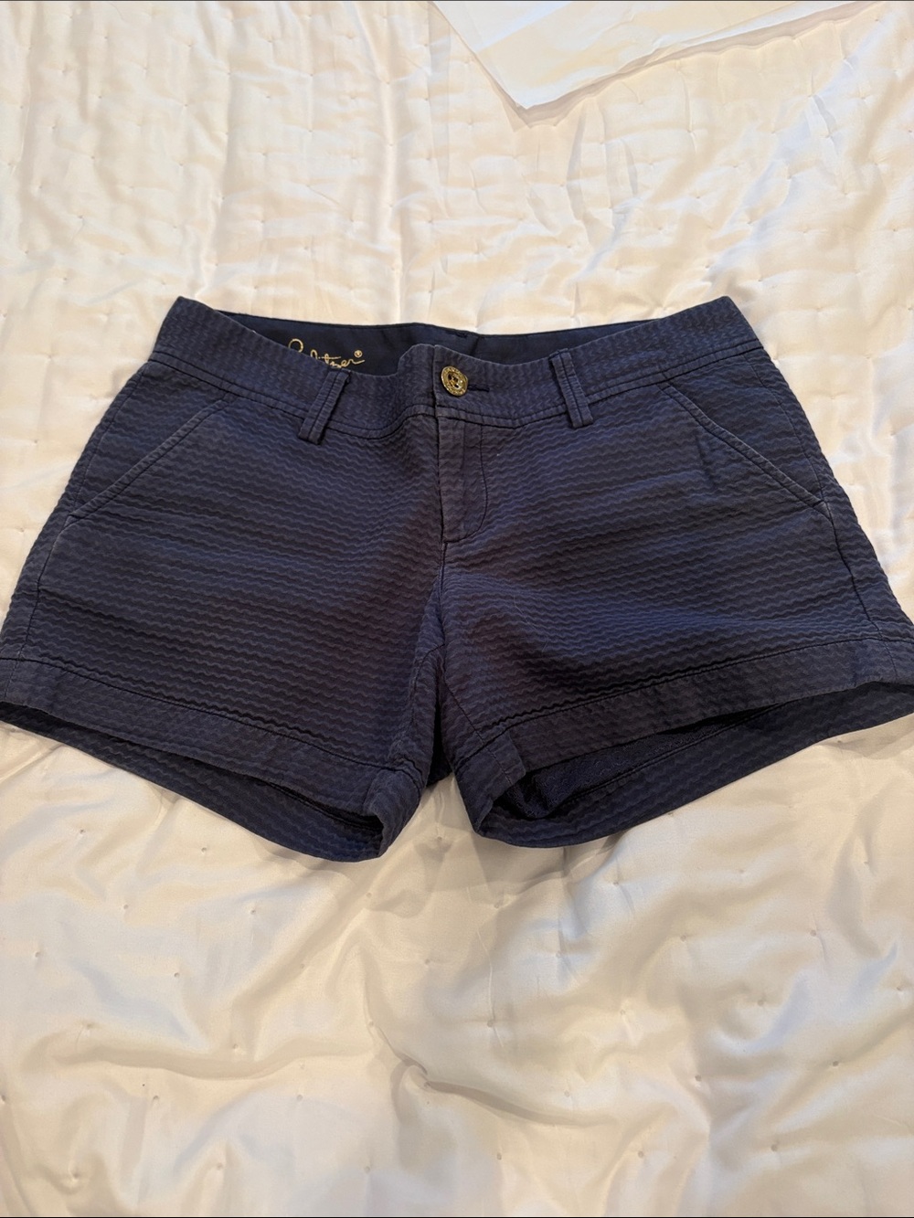 Lilly Pulitzer Navy Textured Women's Jean Shorts